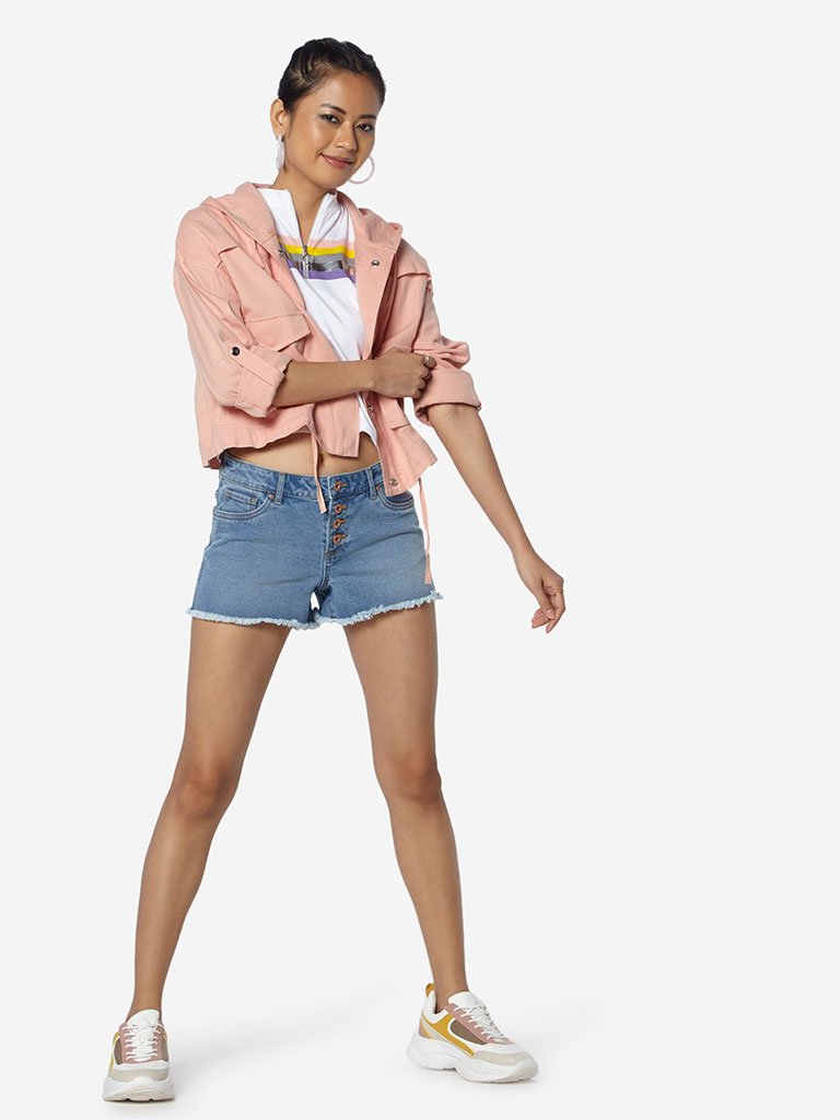 Nuon Pink Cropped Bersh Jacket