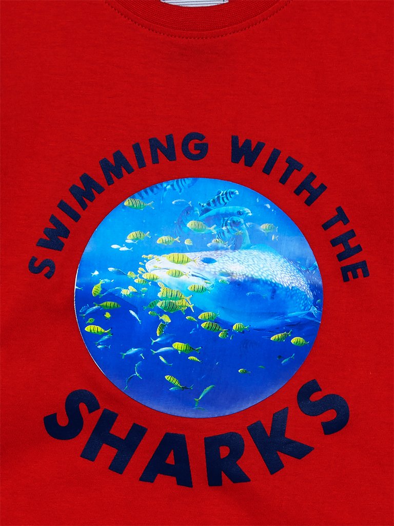 HOP Kids Red Text Pattern T-Shirt