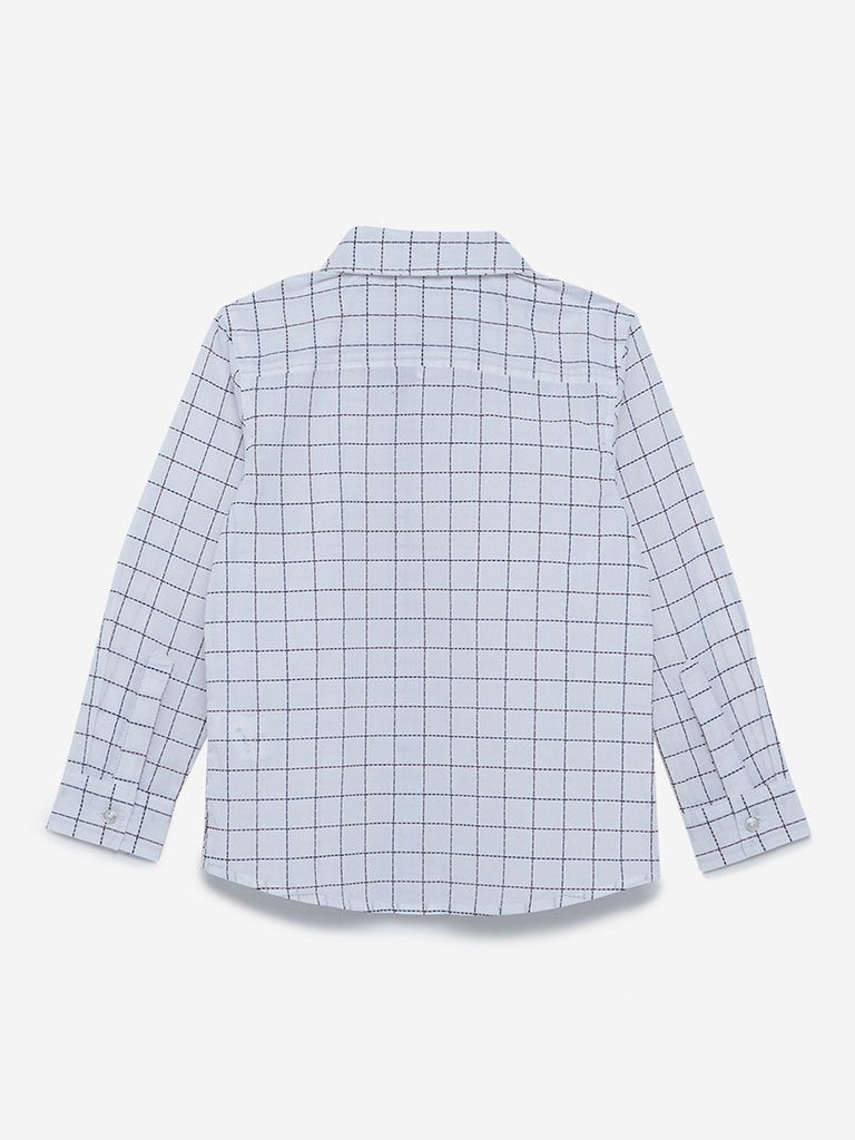 HOP Kids White Checkered Shirt