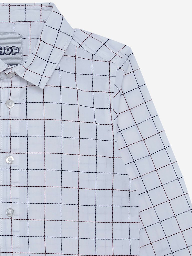 HOP Kids White Checkered Shirt