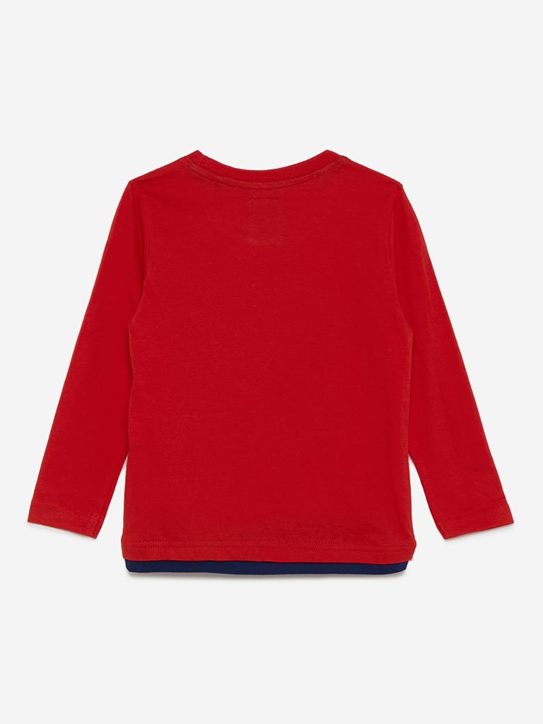 HOP Kids Red Shark Design Sweatshirt