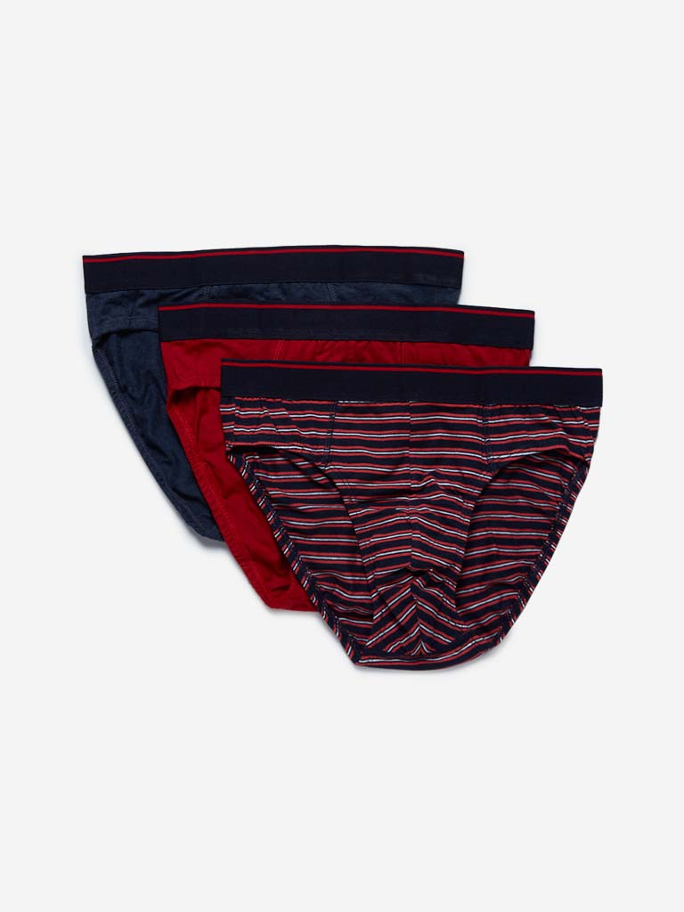 WES Lounge Red Hydro Cool Briefs Pack of Three