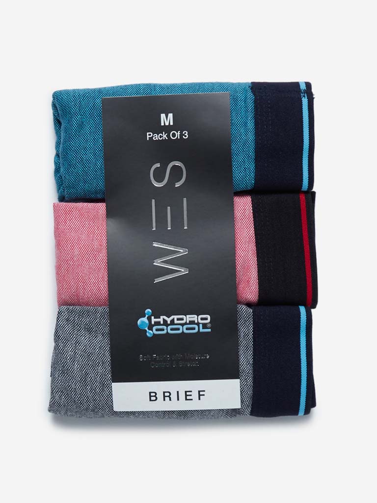 WES Lounge Teal Hydro Cool Briefs Pack of Three