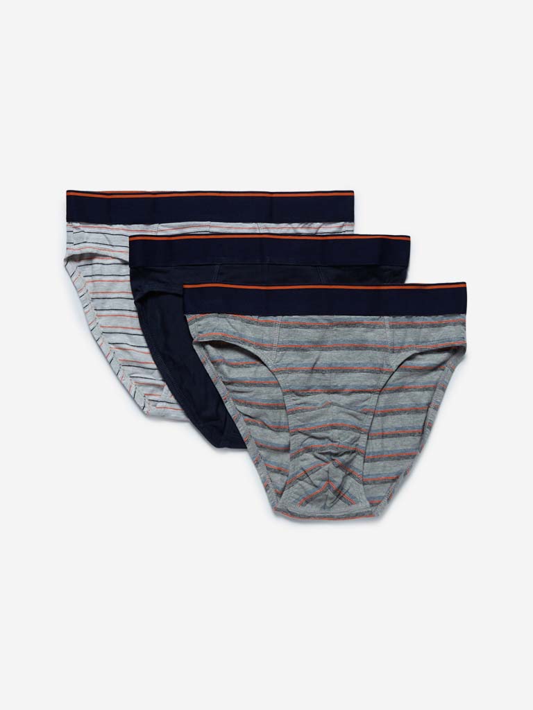 WES Lounge Grey Hydro Cool Briefs Pack of Three