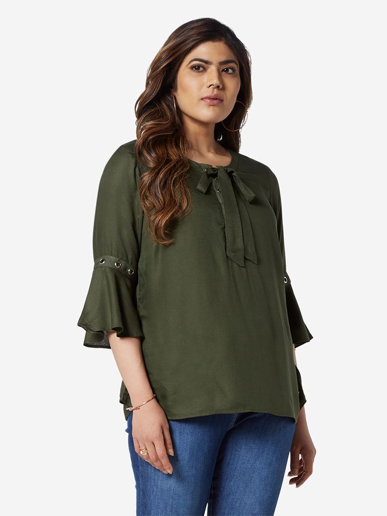 Gia Curve Khaki Hardware Design Mark Top