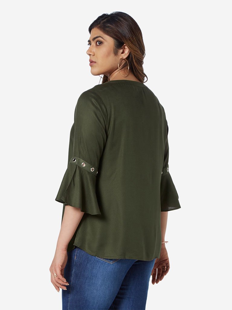 Gia Curve Khaki Hardware Design Mark Top