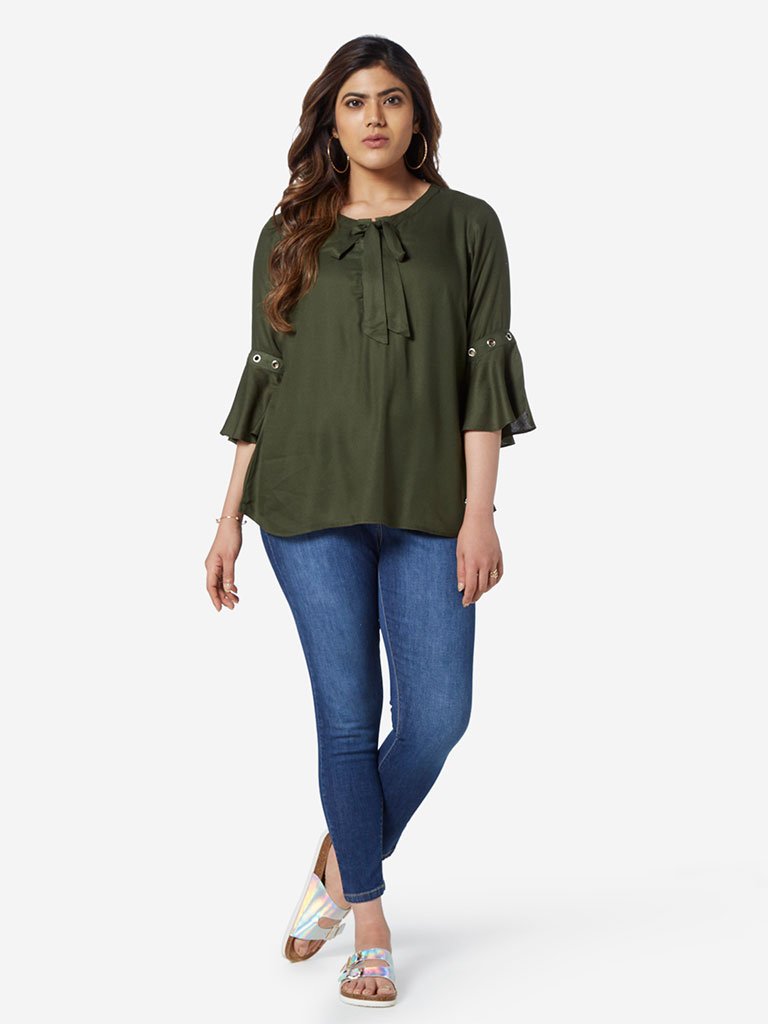 Gia Curve Khaki Hardware Design Mark Top
