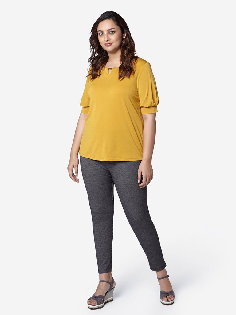 Gia Curve Black Houndstooth Print Ponte Pants