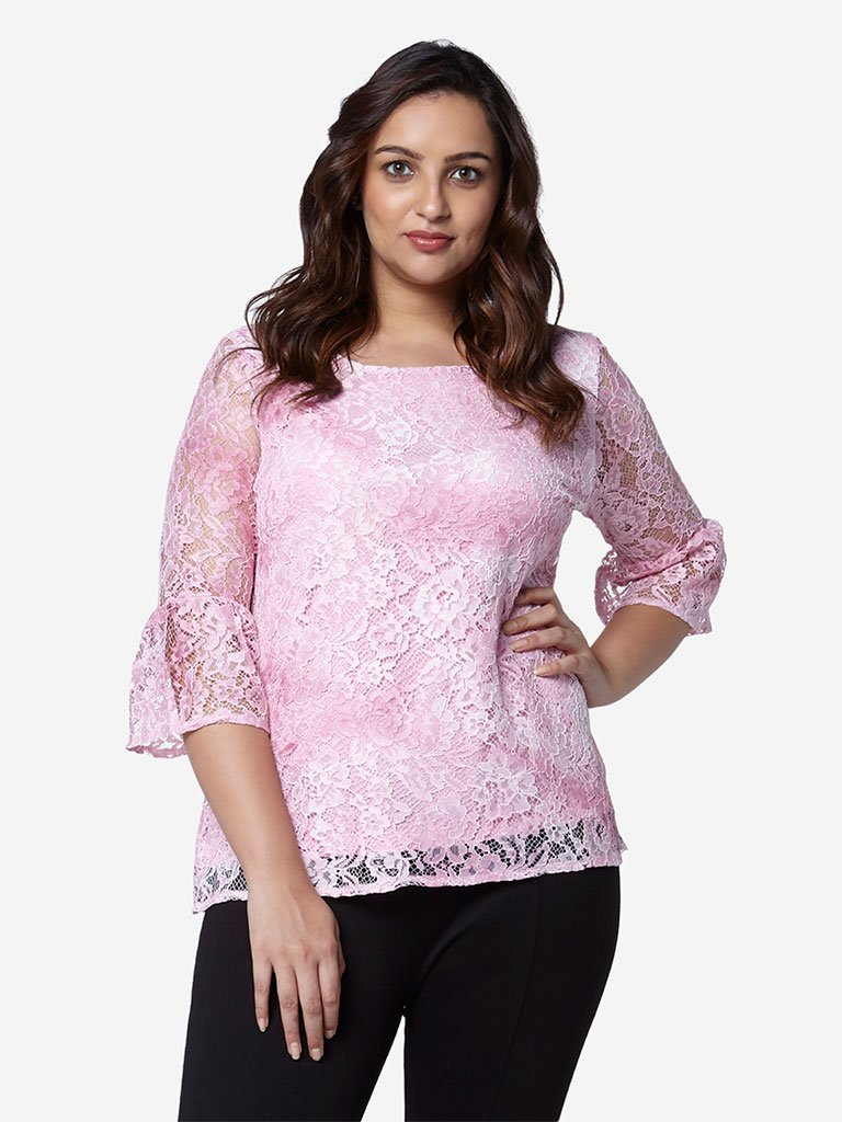 Gia Curve Pink Floral Dorothy Top
