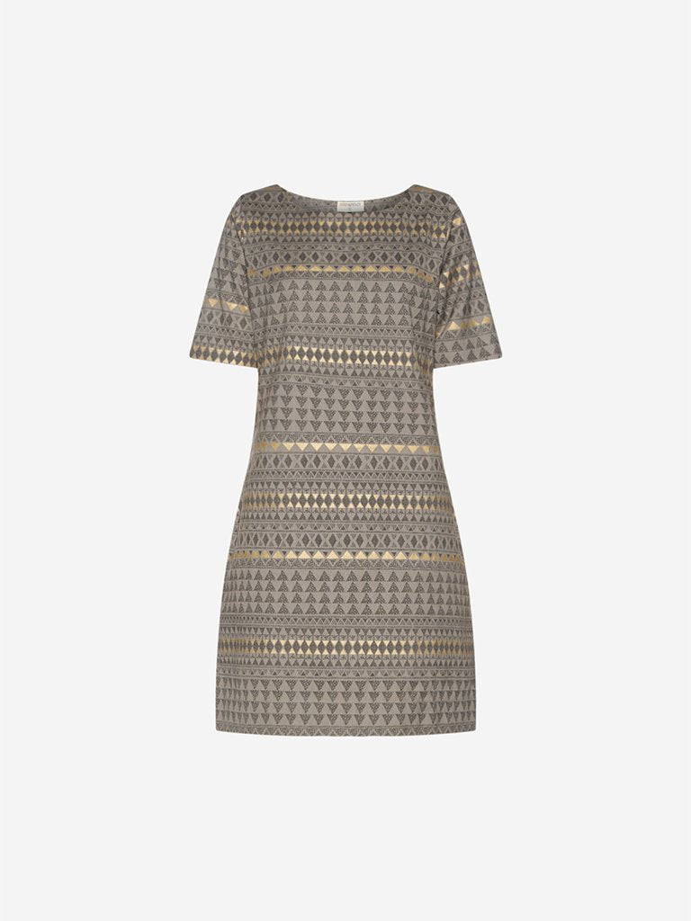 Bombay Paisley Grey Triangle Print Dress