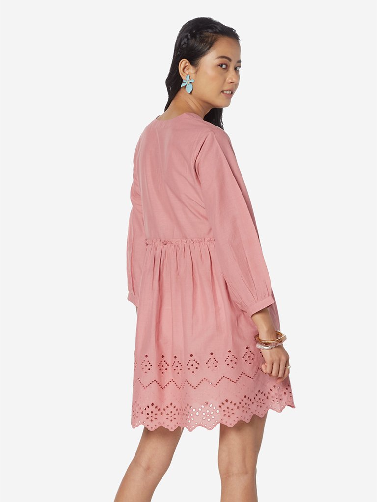 Bombay Paisley Dull Pink Fit-And-Flare Dress