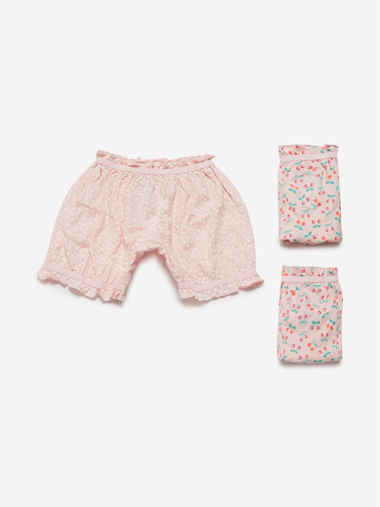 HOP Kids Pink Pack Of Three Bloomers