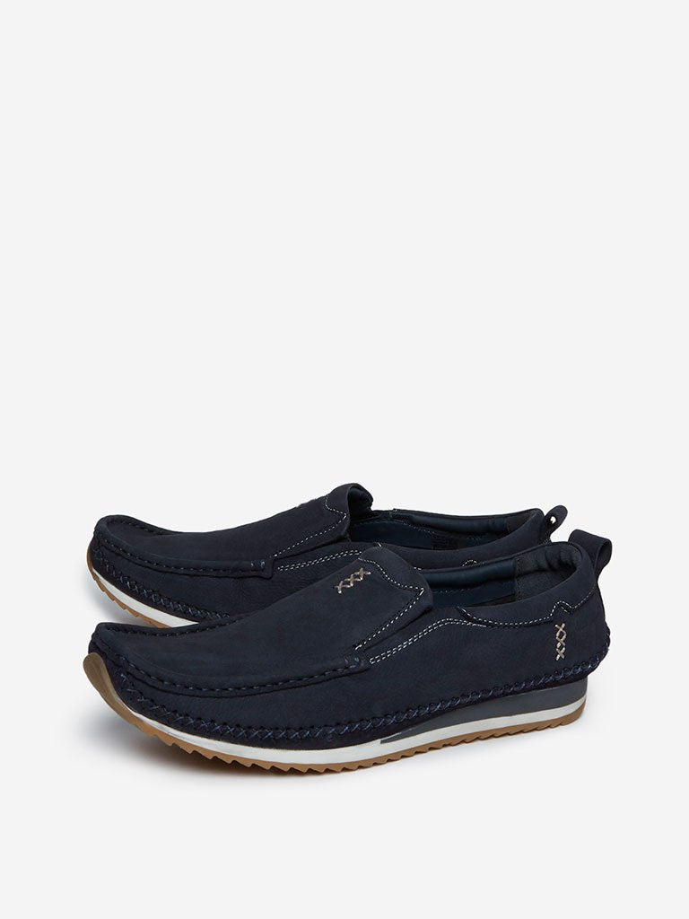 SOLEPLAY Navy Embroidered Loafers