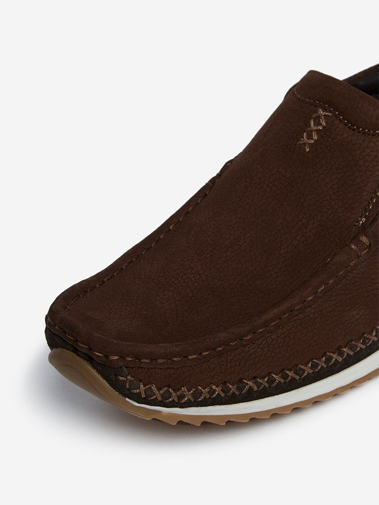SOLEPLAY Brown Embroidered Loafers