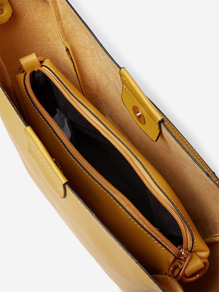 LOV Mustard Alice Hobo Tote Bag With Pouch