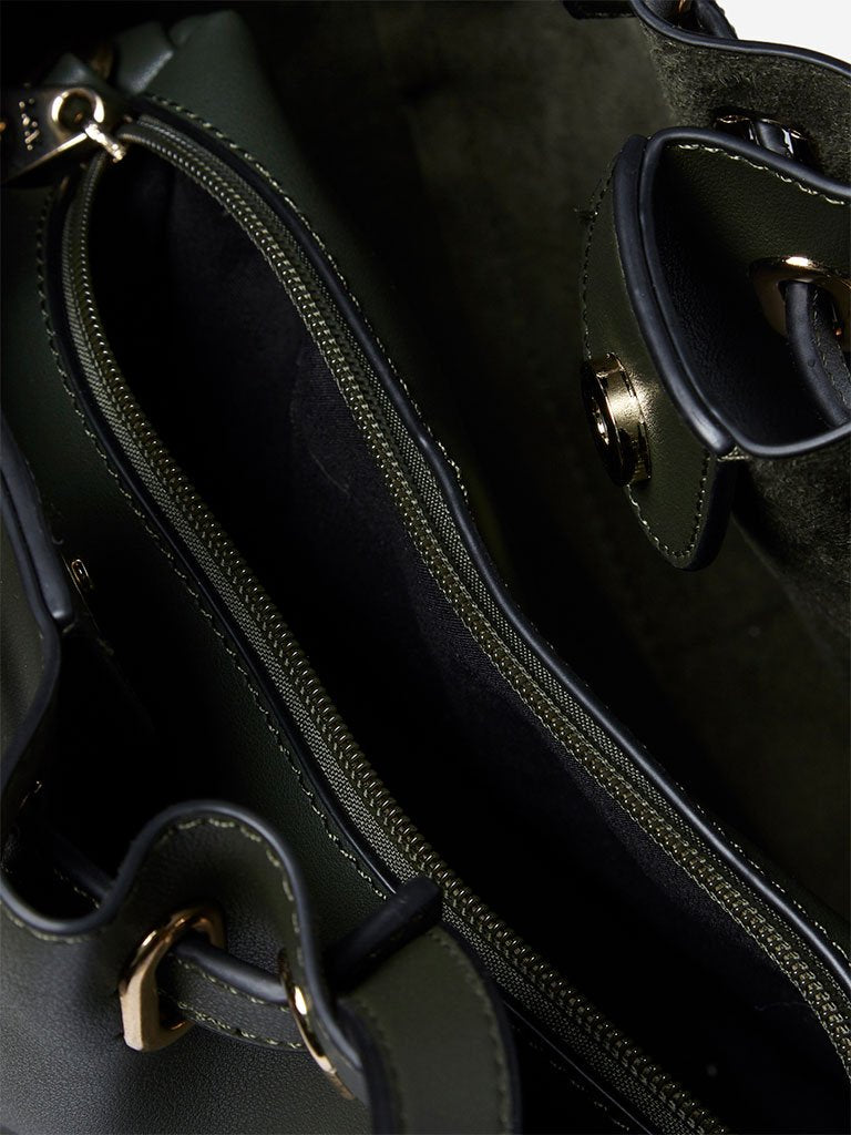 LOV Olive Daisy Bucket Bag With Pouch