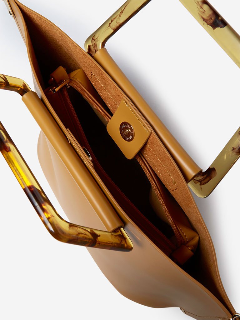 LOV Mustard Tote Bag With Pouch