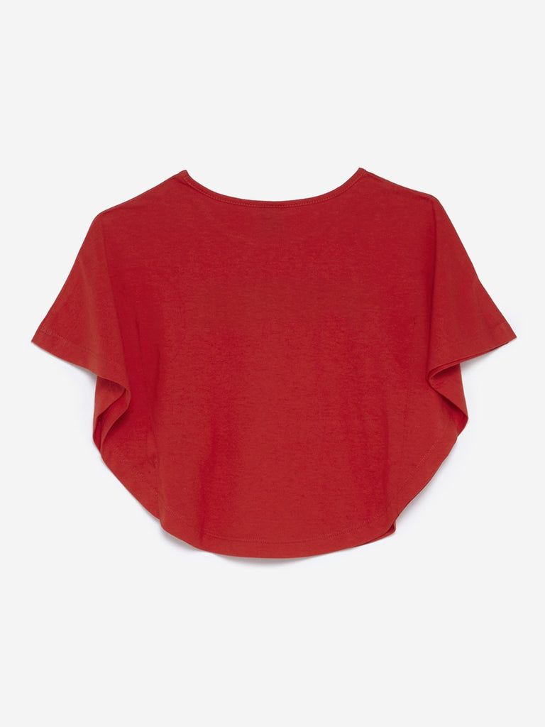 HOP Kids Red Text Print Twinkle Top