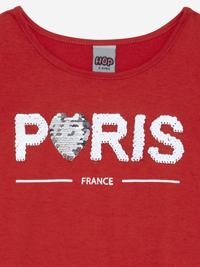 HOP Kids Red Text Print Twinkle Top