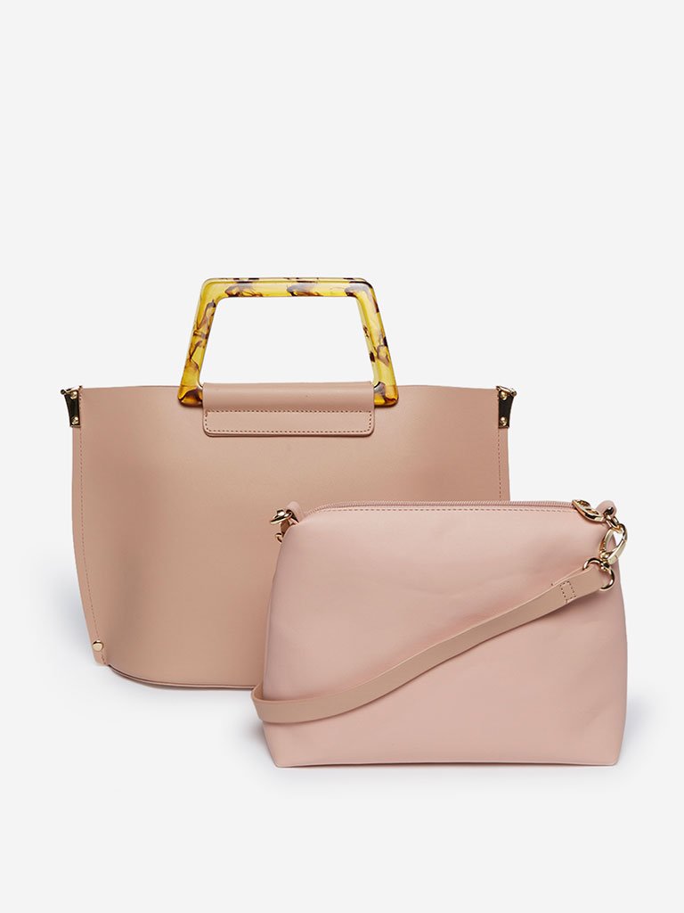 LOV Light Pink Tote Bag With Pouch