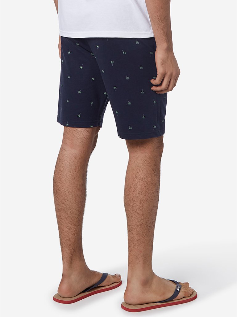 WES Lounge Navy Tree Print Relaxed Fit Shorts