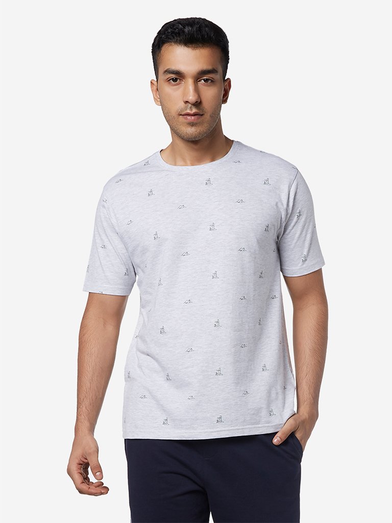 WES Lounge Ecru Melange Relaxed Fit T-Shirt