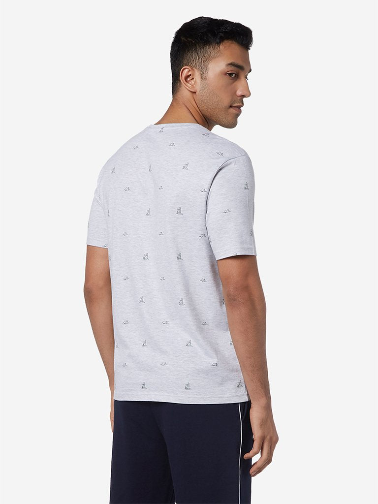 WES Lounge Ecru Melange Relaxed Fit T-Shirt