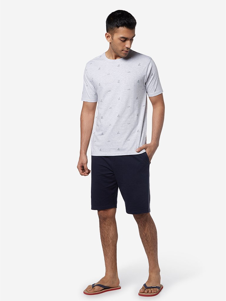WES Lounge Ecru Melange Relaxed Fit T-Shirt