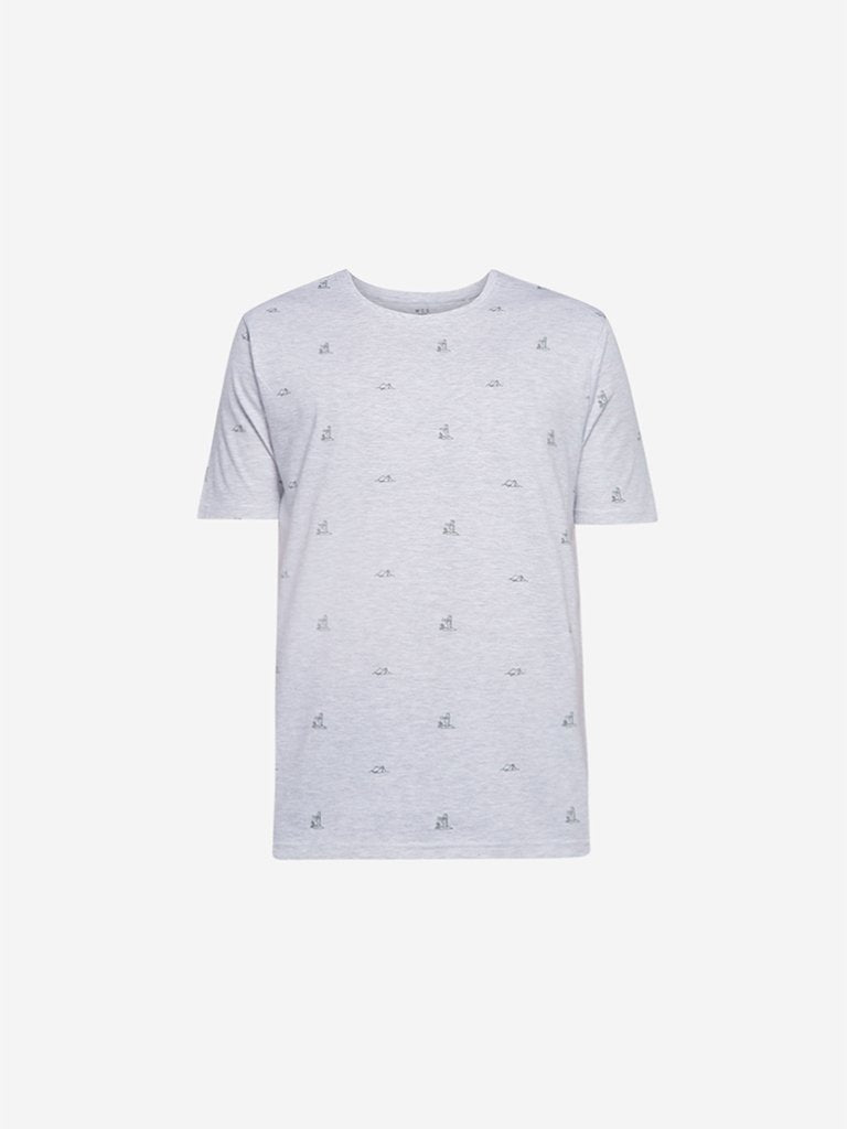 WES Lounge Ecru Melange Relaxed Fit T-Shirt