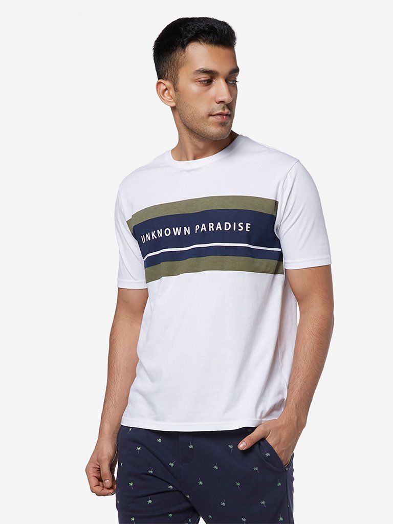 WES Lounge White Relaxed Fit T-Shirt