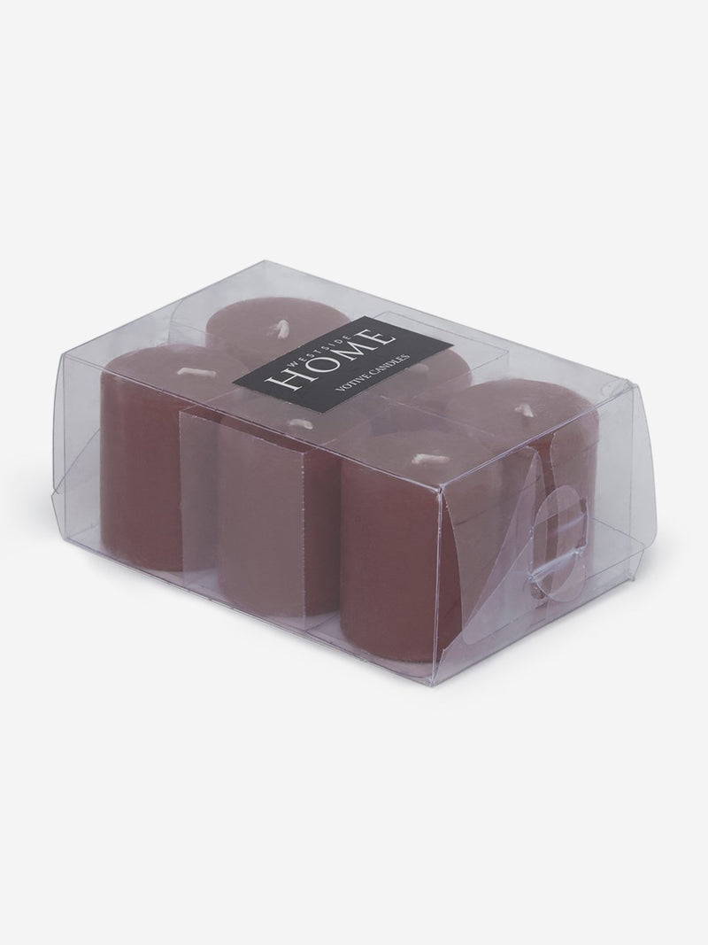 Westside Home Burgundy Votive Candles Set of Six