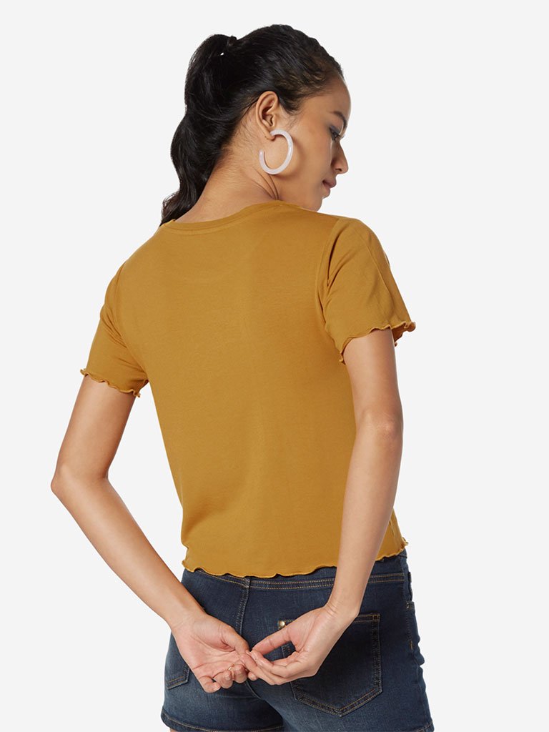 Nuon Mustard Crewneck T-Shirt