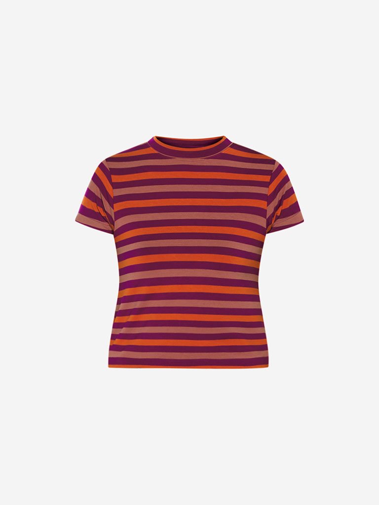 Nuon Multicolour Striped Adora Crop T-Shirt
