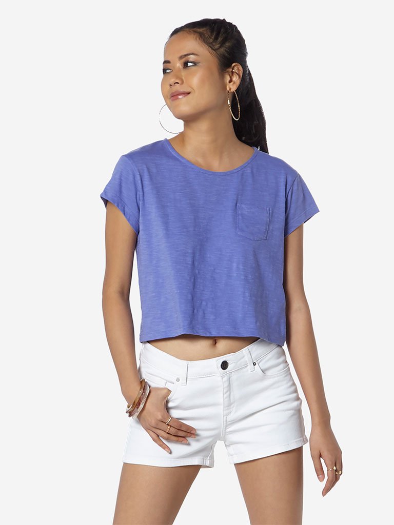 Nuon Lavender Pure Cotton Samuel Cropped T-Shirt