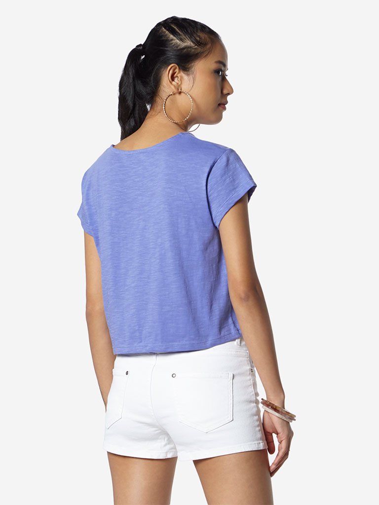 Nuon Lavender Pure Cotton Samuel Cropped T-Shirt