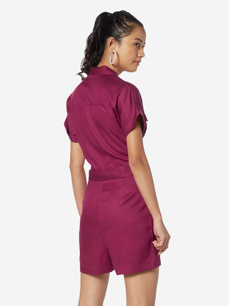 Nuon Hot Pink Playsuit With Belt