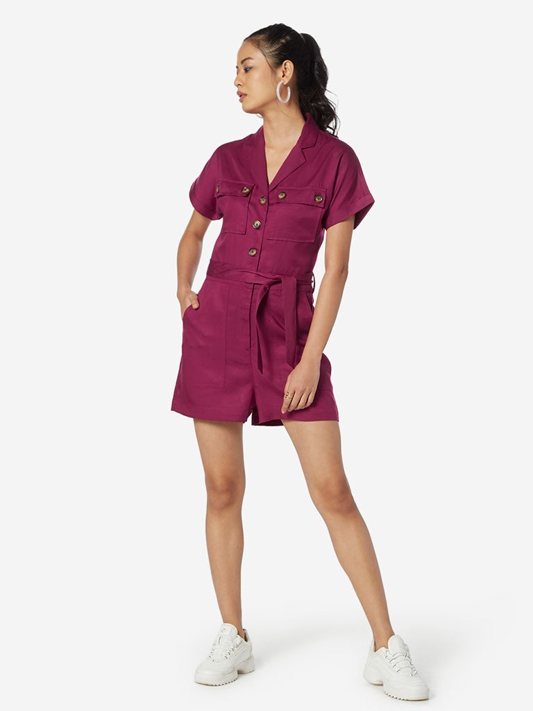 Nuon Hot Pink Playsuit With Belt