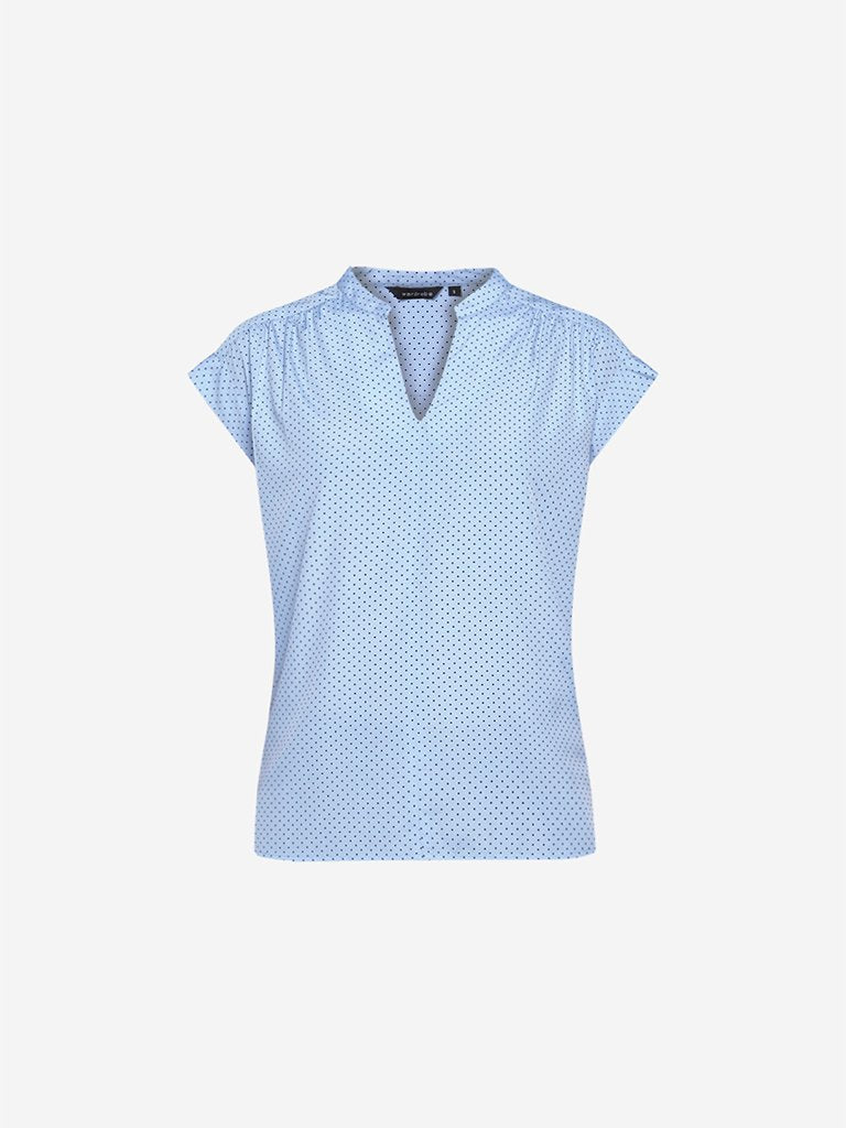 Wardrobe Light Blue Dotted Tessa High-Low Top