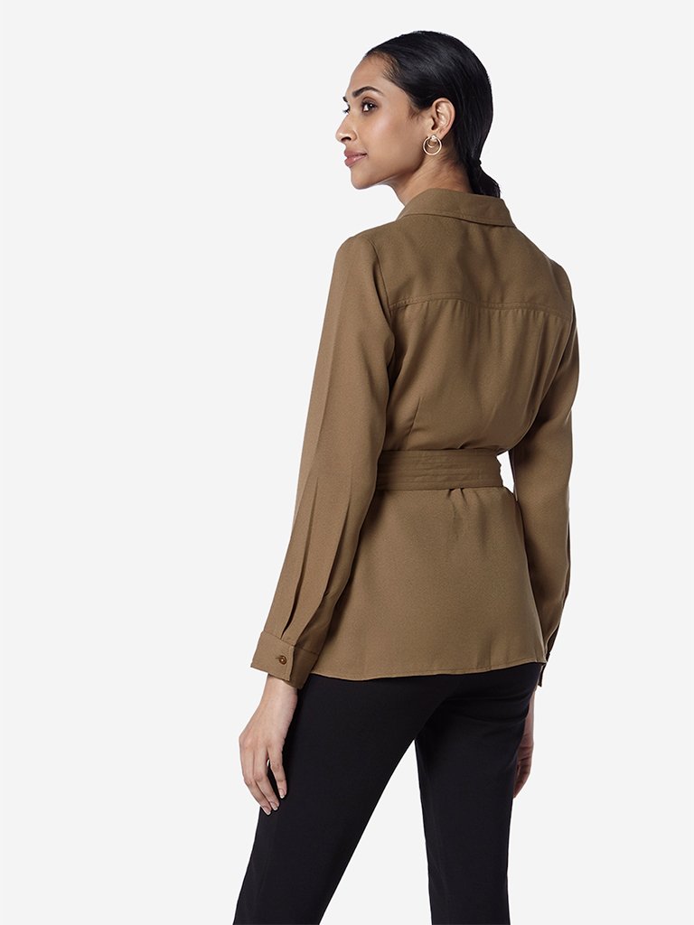 Wardrobe Brown Shirt With Belt