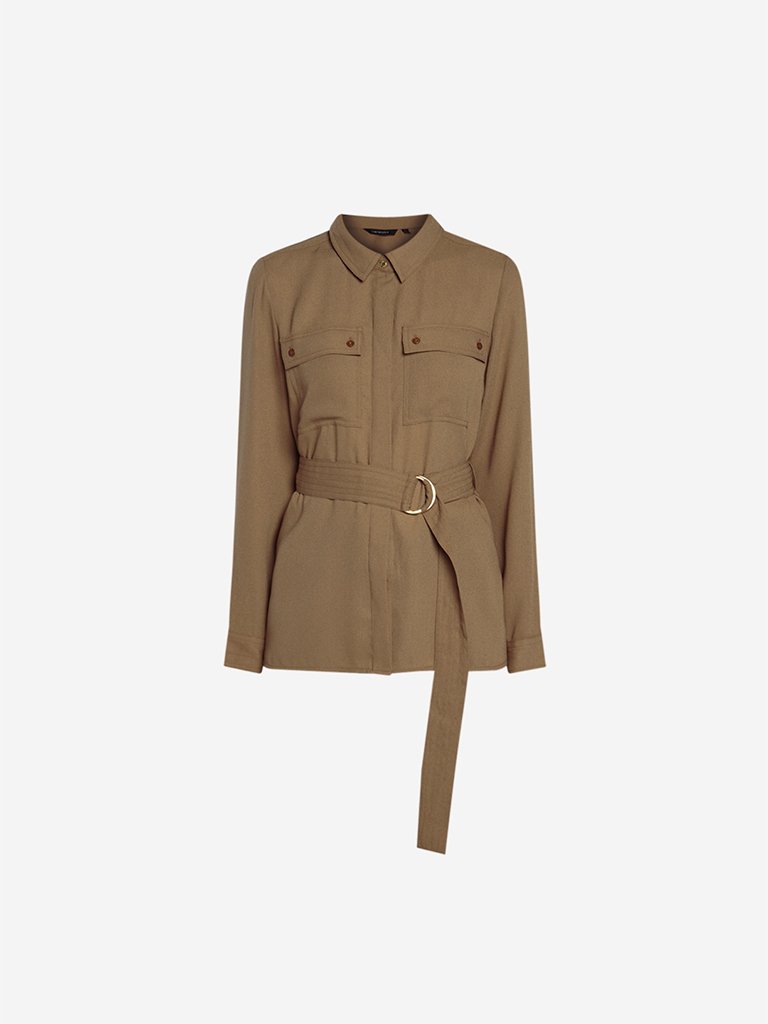 Wardrobe Brown Shirt With Belt