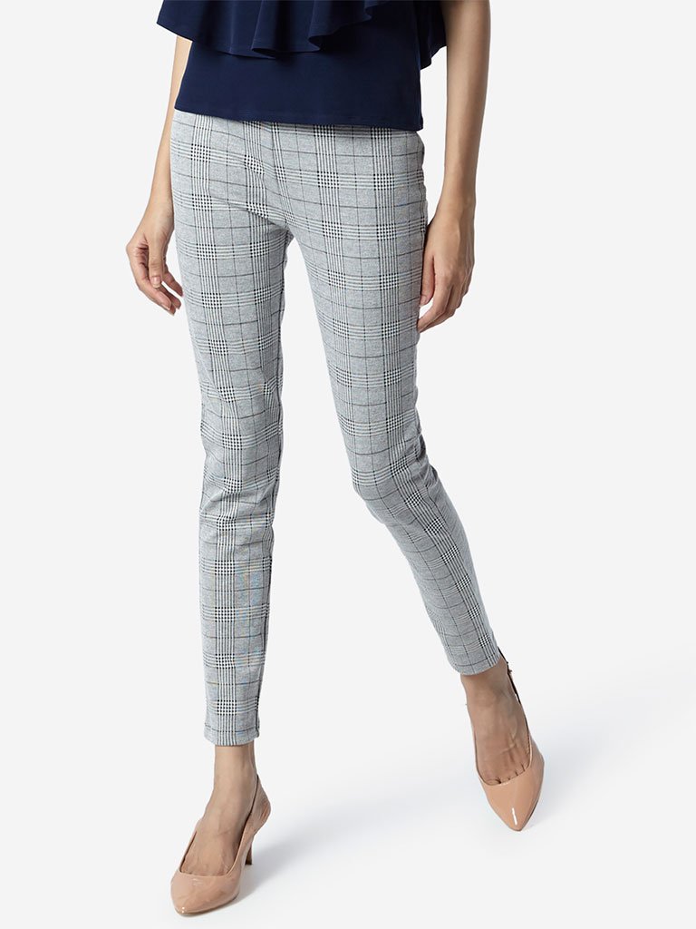 Wardrobe Black Checked Athena Pointe Pants