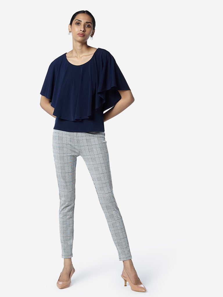 Wardrobe Black Checked Athena Pointe Pants