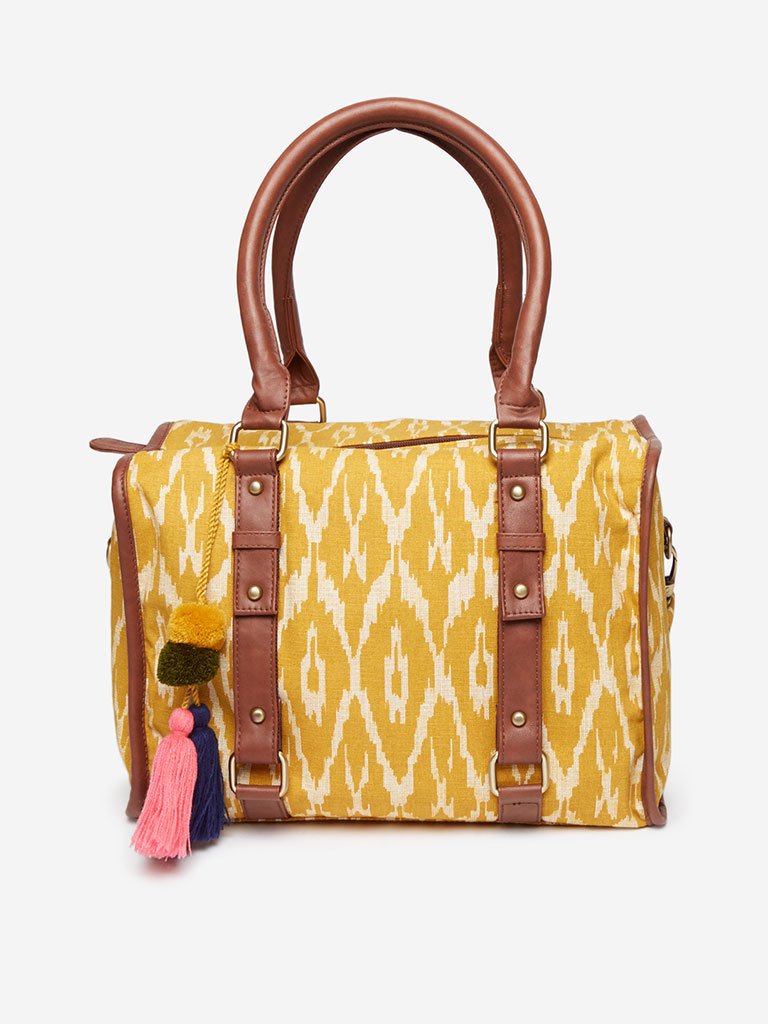 Westside Mustard Ikat Patterned Ekta Doctor Bag