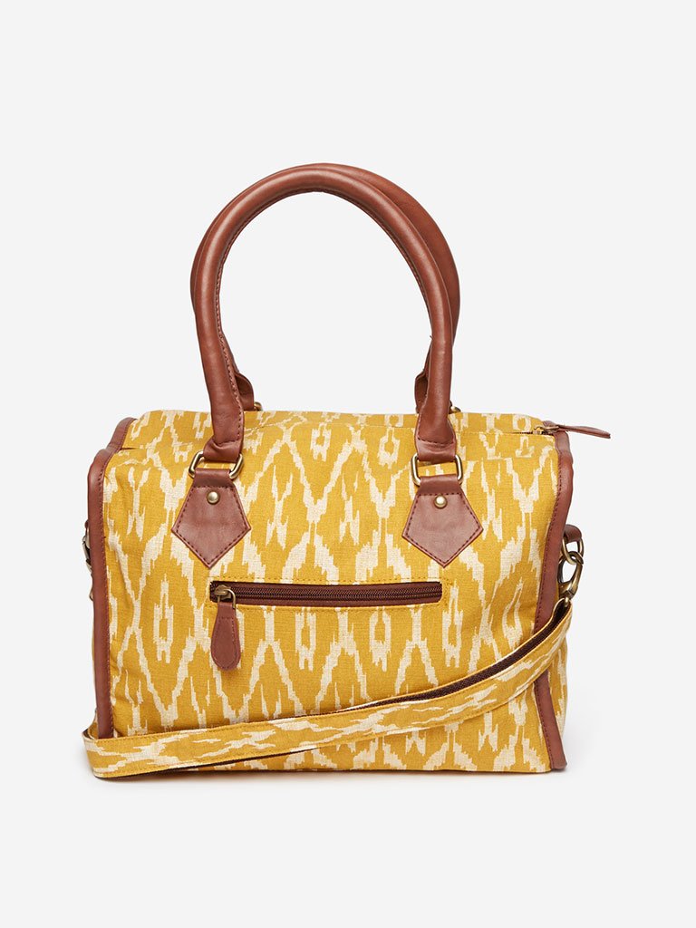 Westside Mustard Ikat Patterned Ekta Doctor Bag