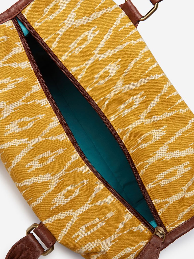 Westside Mustard Ikat Patterned Ekta Doctor Bag