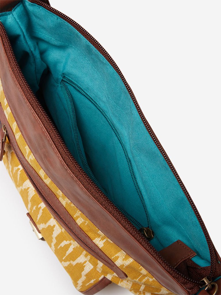 Westside Mustard Ikat Patterned Stella Sling Bag