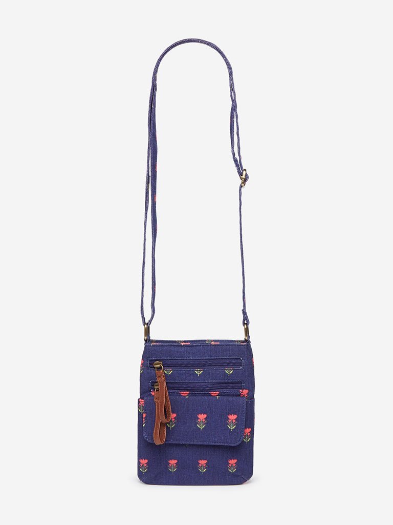 Westside Navy Floral Print Kamal Mini Sling Bag