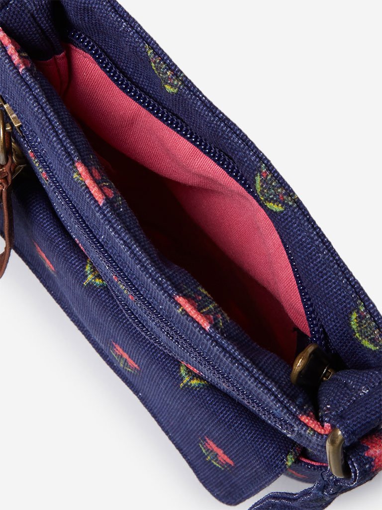 Westside Navy Floral Print Kamal Mini Sling Bag