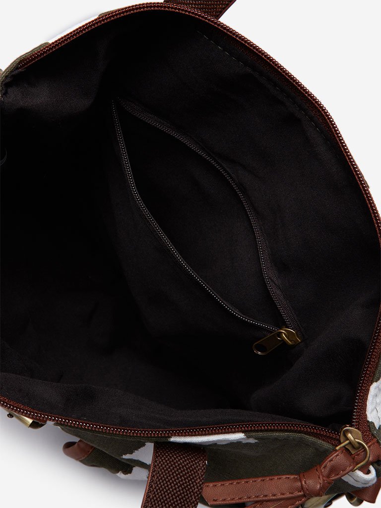 Westside Olive Triangle Patterned Tote Bag