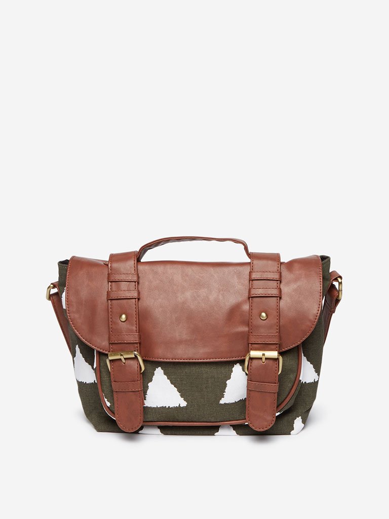 Westside Olive Triangle Print Willow Mini Doctor Bag